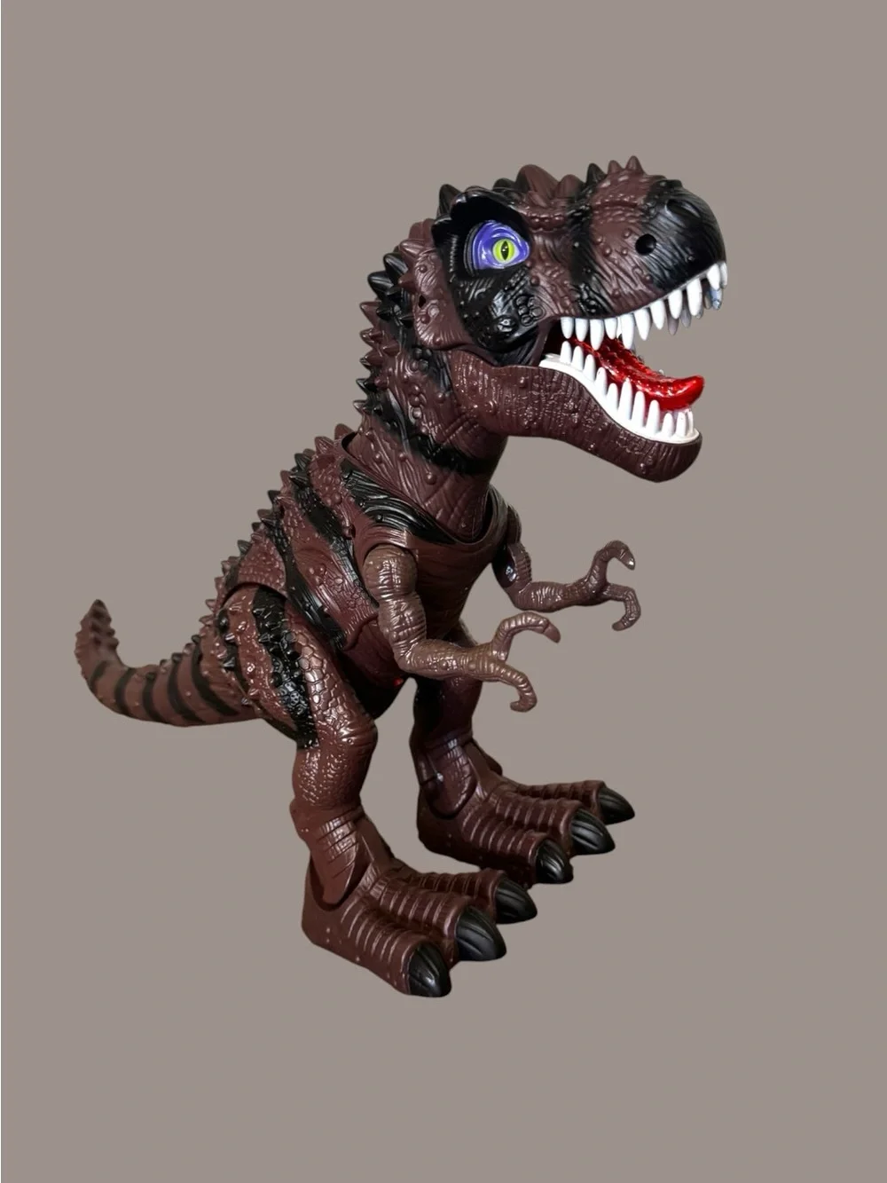 Brown Tyrannosaurus and Triceratops Dinosaur Toy Set for Kids